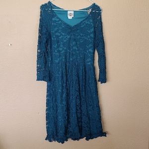Rods 3/4 sleeve floral lace dress
